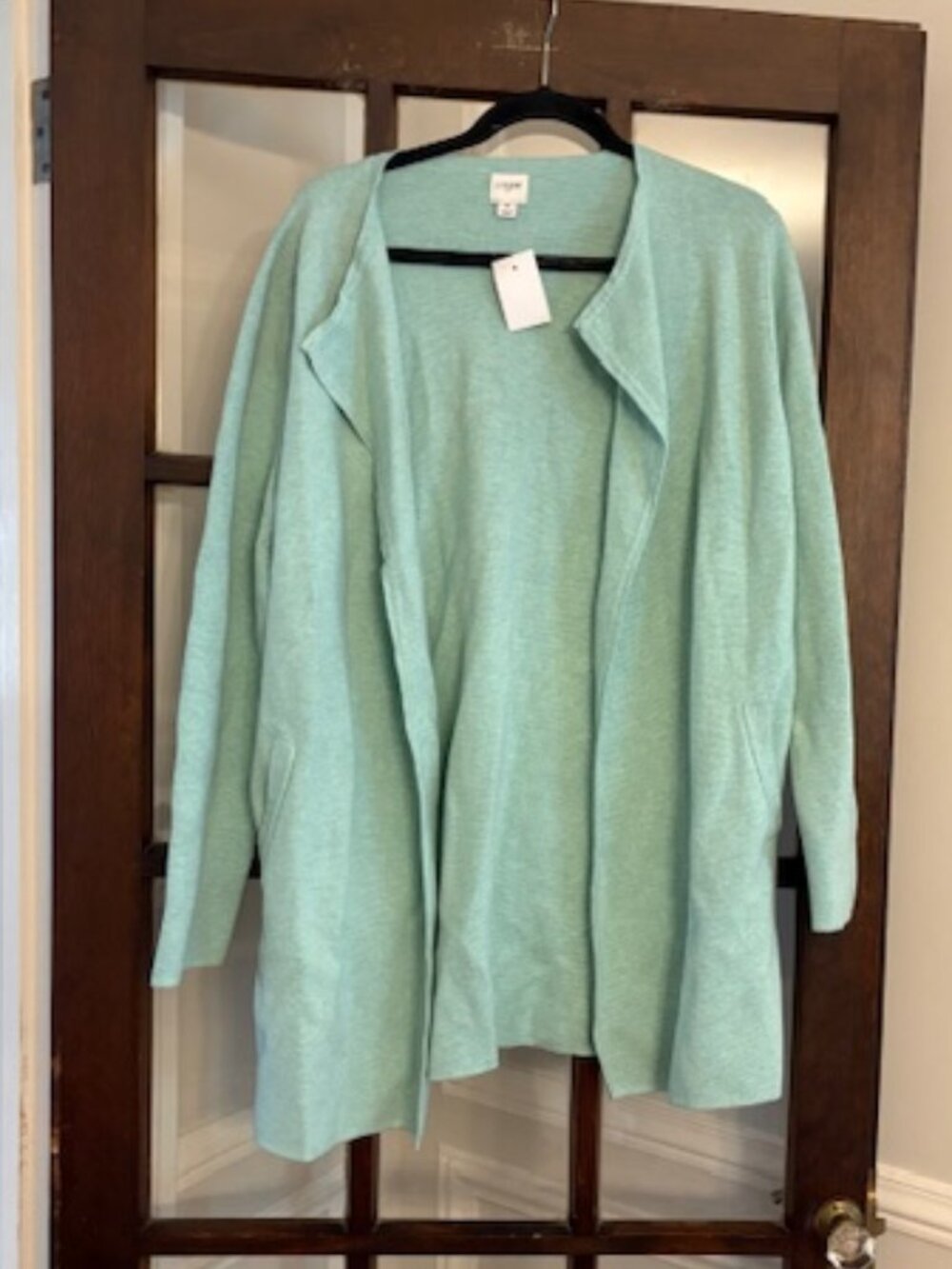 J.Crew Factory Mint Green Open Cardigan, Size Medium